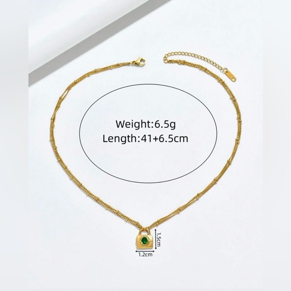 18K Gold Plated Padlock Necklace*Vintage Necklace*Bubble Chain Necklace - Picture 10 of 10